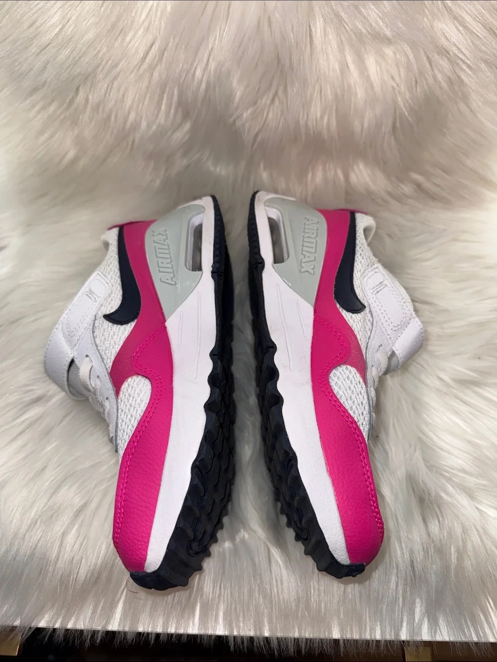 Nike Kids White & Hot Pink Air Max Accent Sneakers